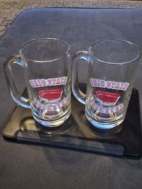 Source Unknown Ohio State Buckeyes Glass Mugs - Clear with Red Logo‎ (Set of 2)
